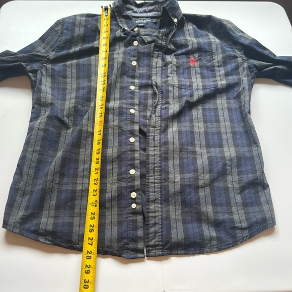 U.S. Polo Assn. Navy and Charcoal Plaid Shirt - Picture 5 of 6
